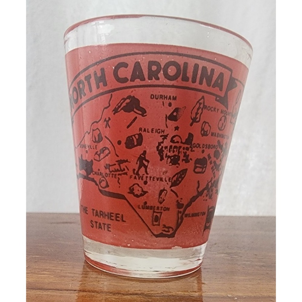 Vintage North Carolina Map Shot Glass